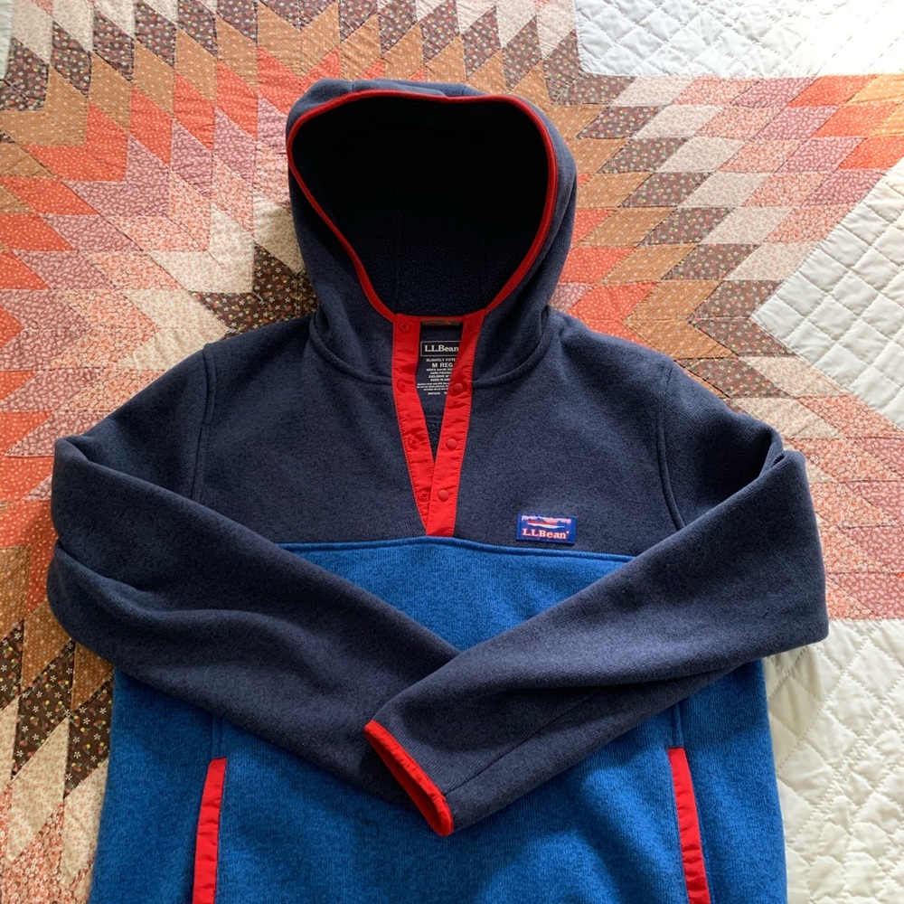 LL Bean fleece anorak hoodie